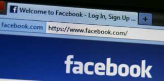 Facebook login page in a web browser.