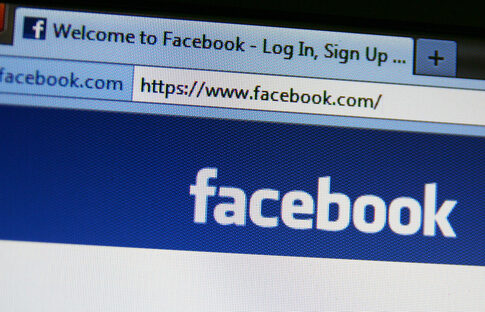 Facebook login page in a web browser.