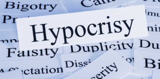 Words like hypocrisy and insincerity on cards.