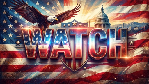 Patriotic,Background,Huge,"watch",In,The,Middle Patriotic graphic featuring an eagle, the Capitol building, and the word 'WATCH'